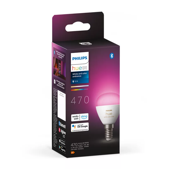 Philips Hue WCA E14 Pære 470lm Bluetooth