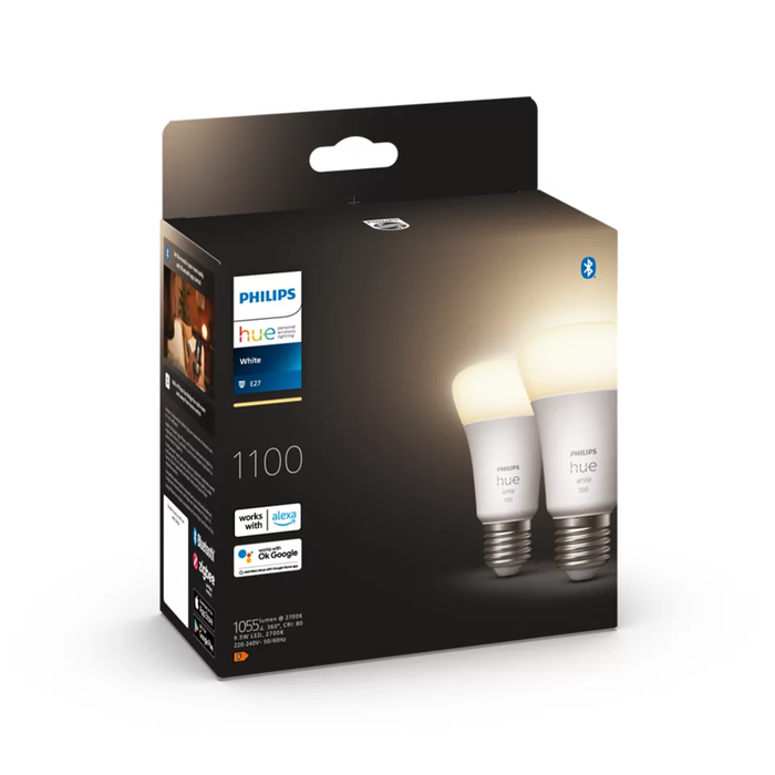 Philips Hue W E27 Pære 1100lm Bluetooth 2-pak