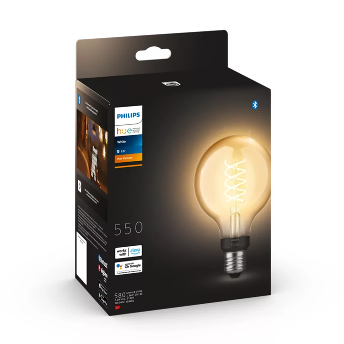 Philips Hue W E27 Globe Pære G93 550lm Bluetooth