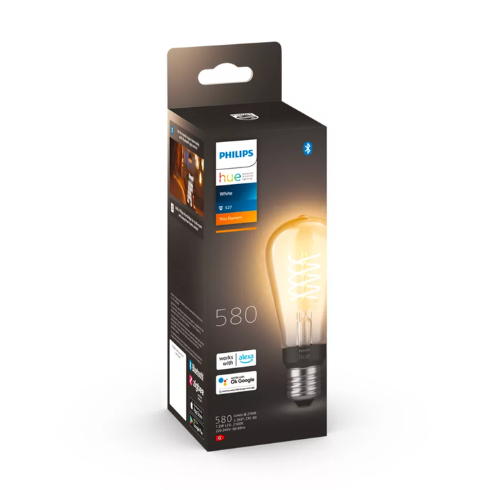 Philips Hue W E27 Edison Pære ST64 550lm Bluetooth