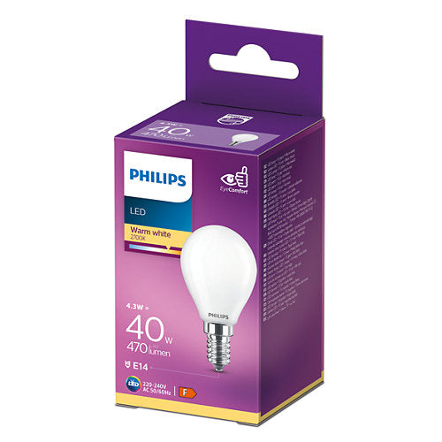 Philips LED E14 Kronepære 4.3W ~ 40W